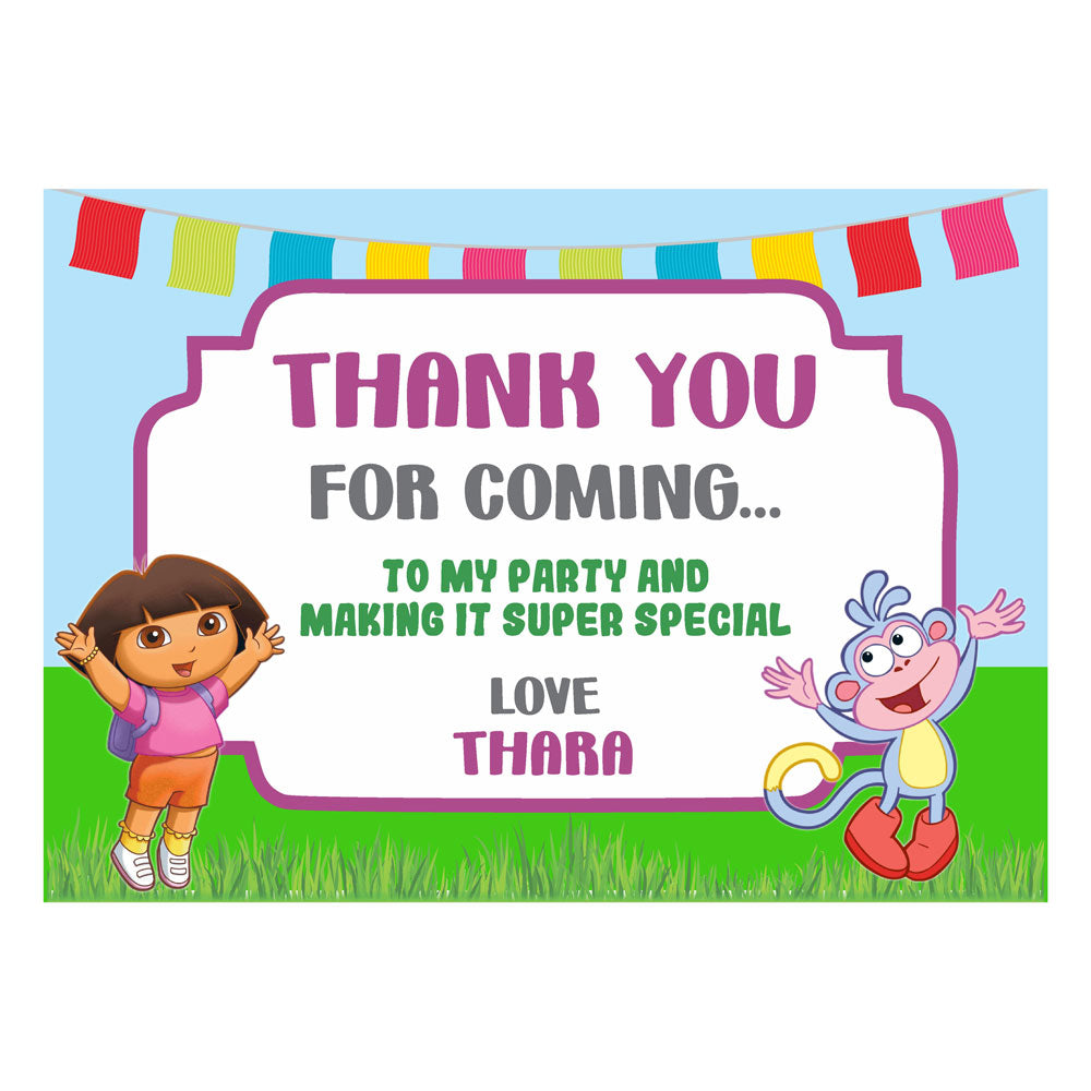 Dora the Explorer Theme Thank You Cards
