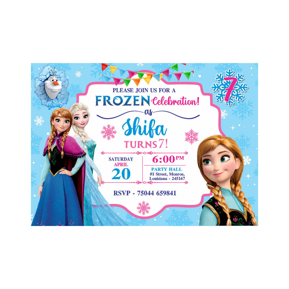 Frozen Theme Personalized Invite