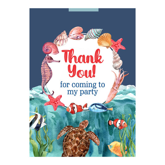 Under the sea Theme Thank You Cards
