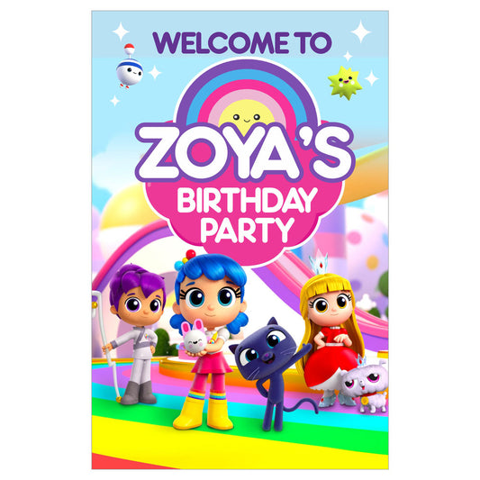 True & the Rainbow Kingdom Theme Welcome Board