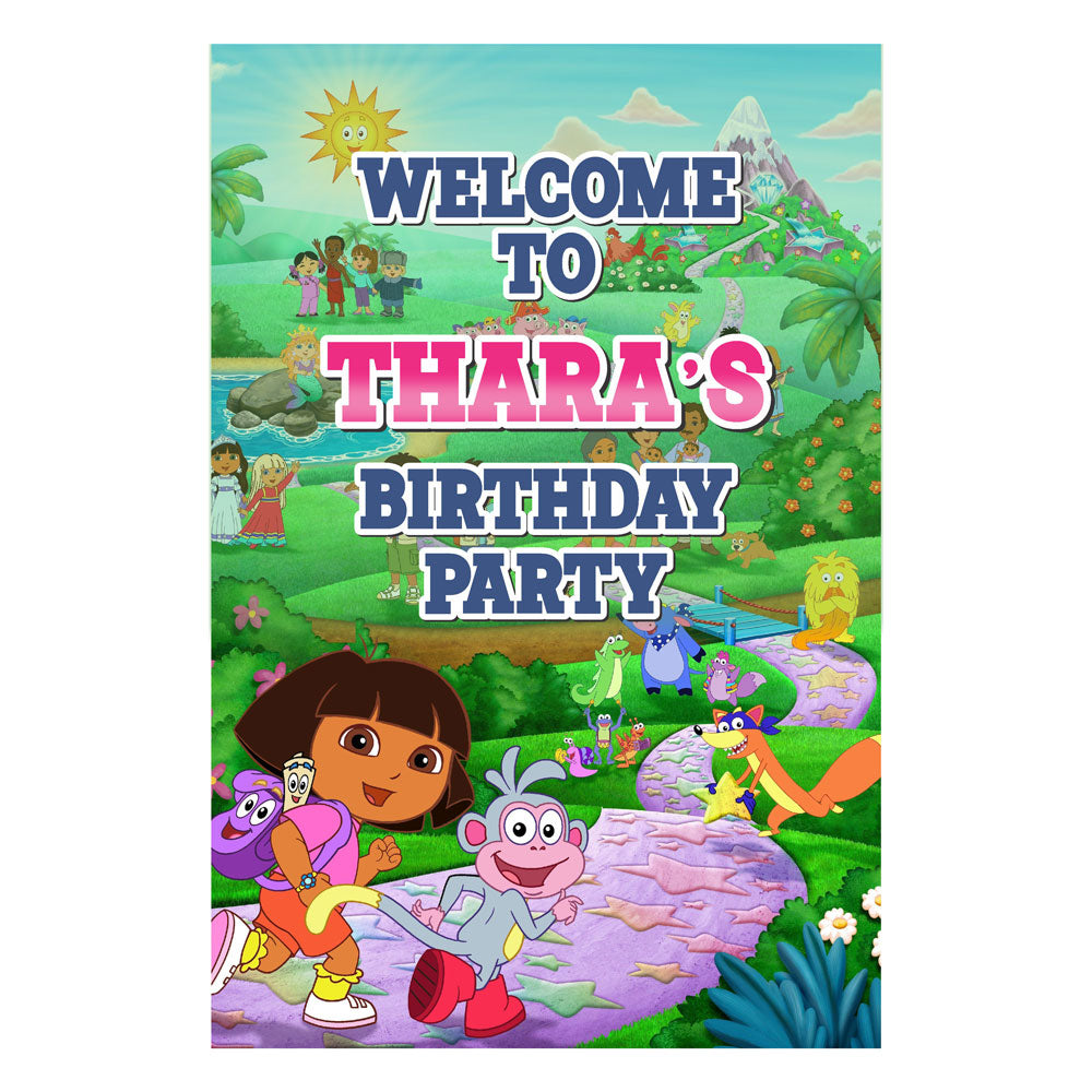 Dora the Explorer Theme Personalized Welcome Board