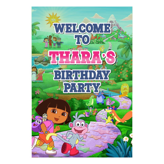 Dora the Explorer Theme Personalized Welcome Board