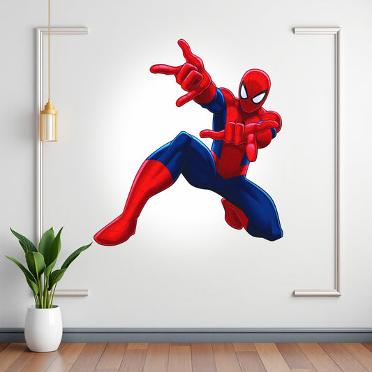 Spider-Man Web Shooter BP 04 birthday character cutout showing a red-and-blue hero with one arm reaching forward in a web-shooting pose