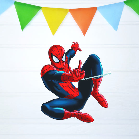 Spider-Man Swinging Hero BP 06 birthday character cutout showing a red-and-blue hero with bent legs and one hand reaching upward, gallery image 2