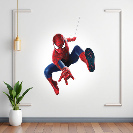 Spider-Man Leaping Hero BP 10 birthday character cutout showing a red-and-blue hero with bent legs in a midair pose