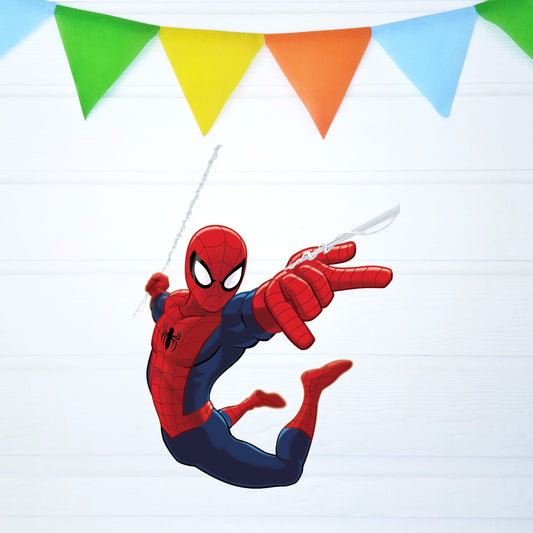 Spider-Man Chibi Action BP 15 birthday character cutout showing a large-headed red-and-blue superhero in a curved action pose, gallery image 2