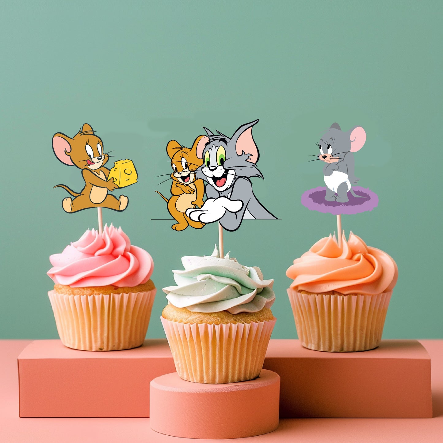 Tom & Jerry Theme Cupcake Topper