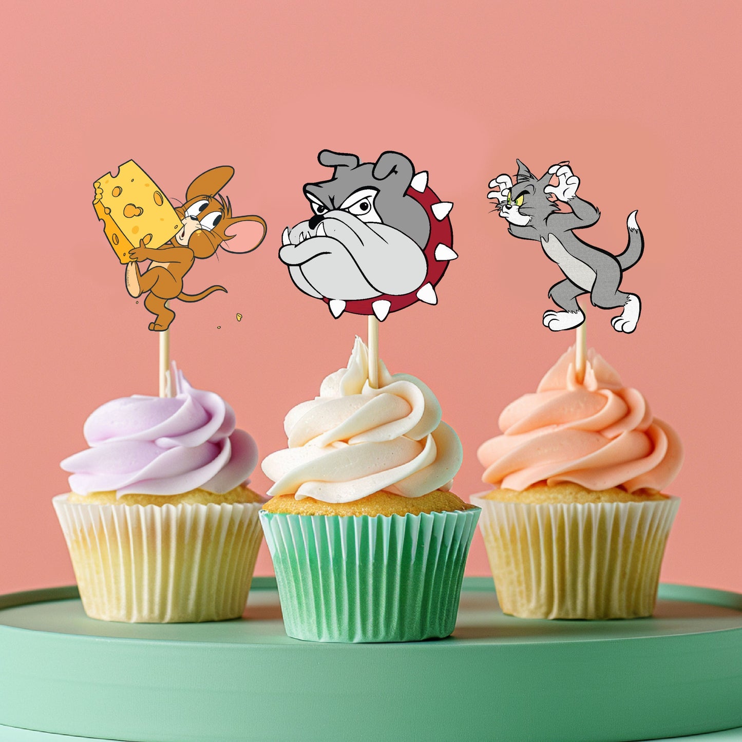 Tom & Jerry Theme Classic Cupcake Topper