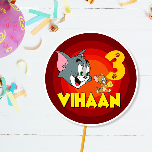 Tom & Jerry Theme Personalized Caketopper