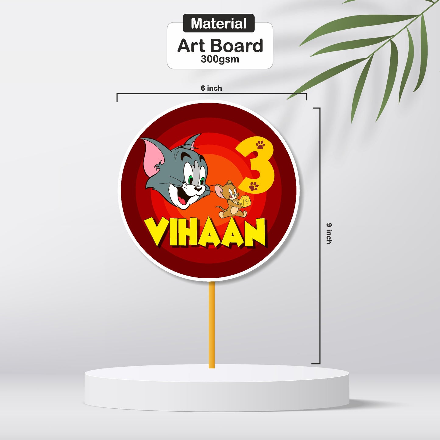 Tom & Jerry Theme Personalized Caketopper