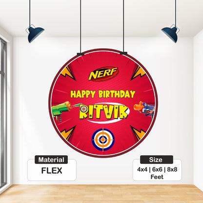 Nerf Gun Theme Round Backdrop My Store