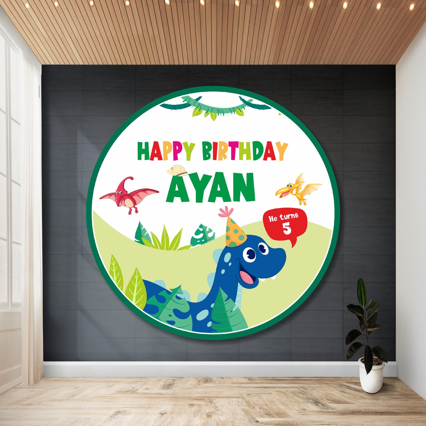 Dino Theme Round Backdrop