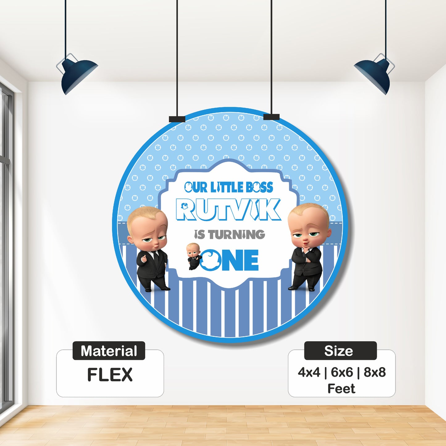 Boss Baby Personalized Round Backdrop
