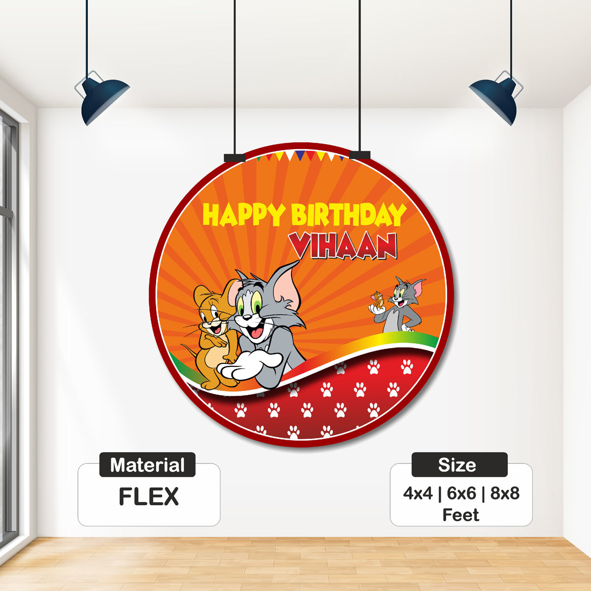 Tom & Jerry Theme Round Backdrop