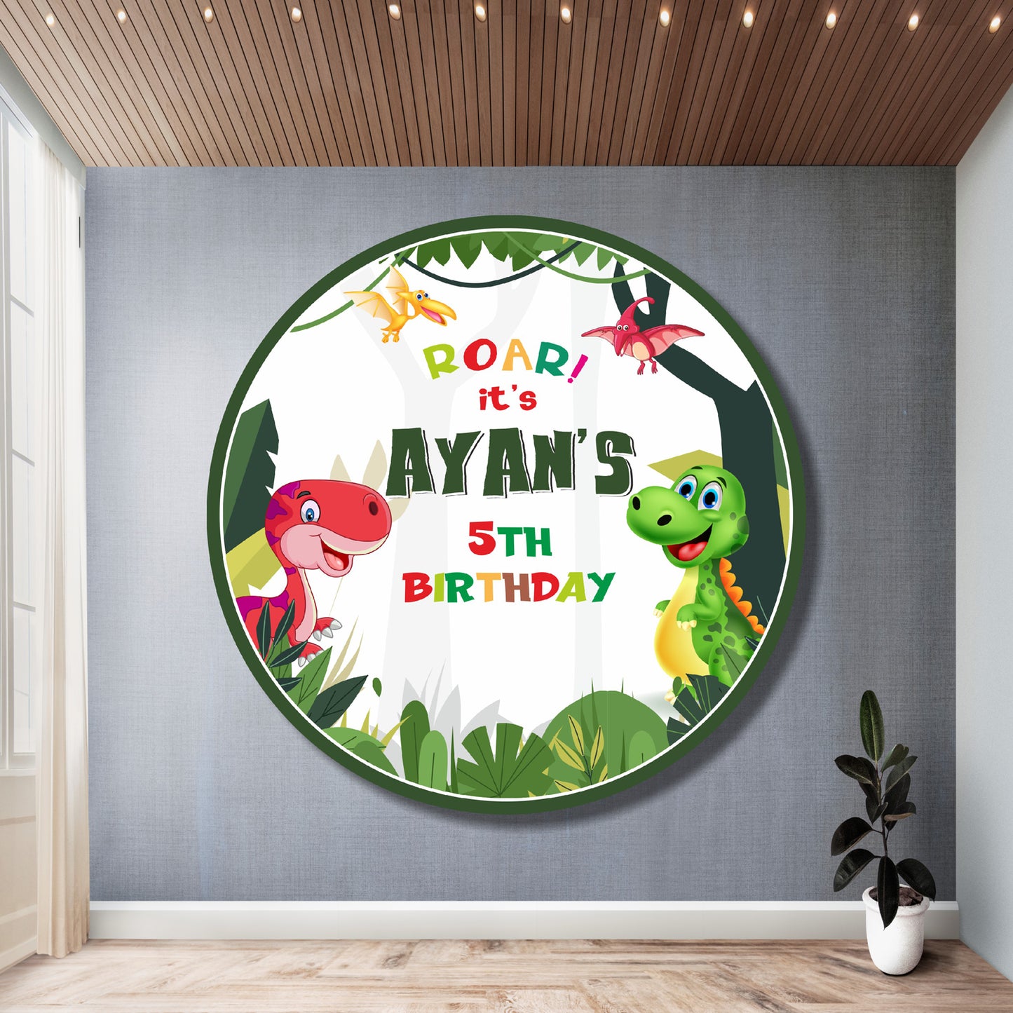 Dino Theme Customized Round Backdrop