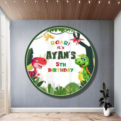 Dino Theme Customized Round Backdrop My Store