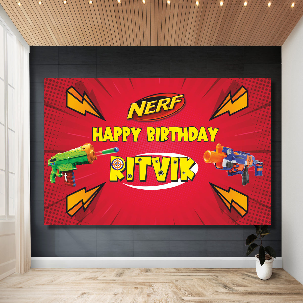 Nerf Gun Theme Backdrop