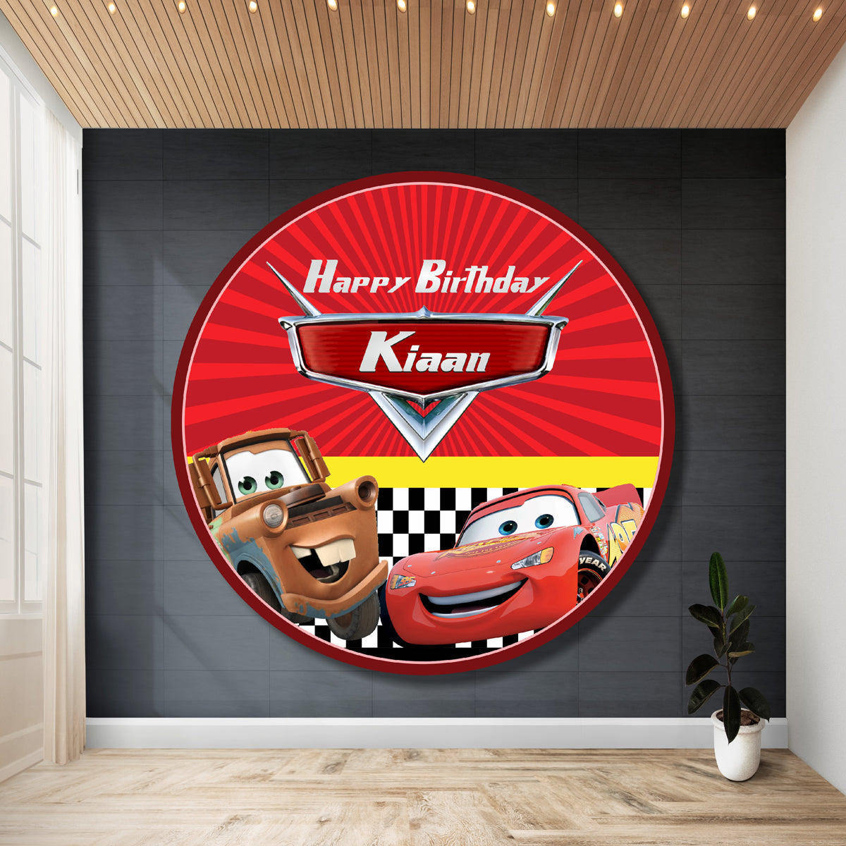 McQeenTheme Personalized Round Backdrop