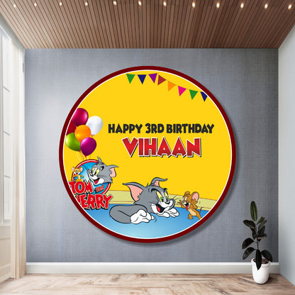 Tom & Jerry Theme Customized Round Backdrop My Store