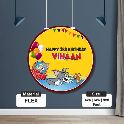 Tom & Jerry Theme Customized Round Backdrop My Store