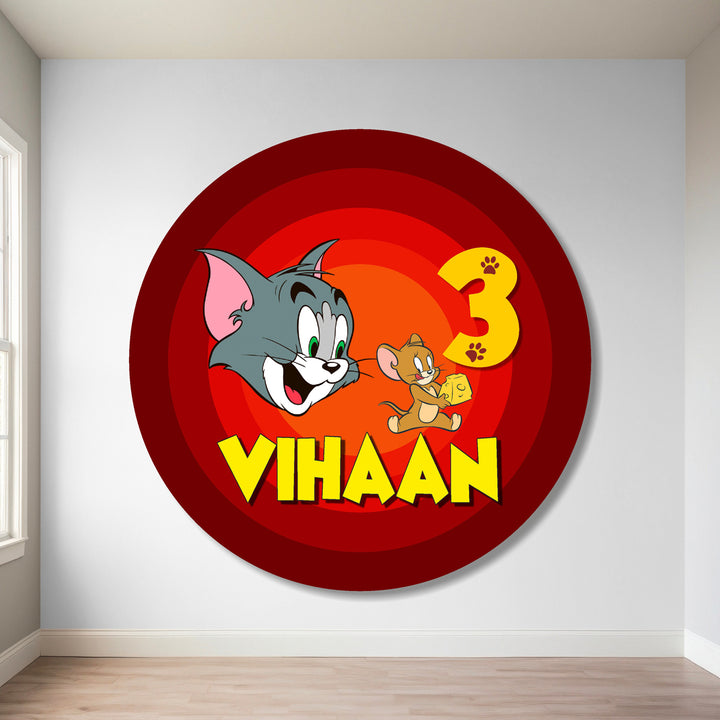 Tom & Jerry Theme Classic Round Backdrop My Store
