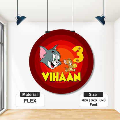 Tom & Jerry Theme Classic Round Backdrop My Store