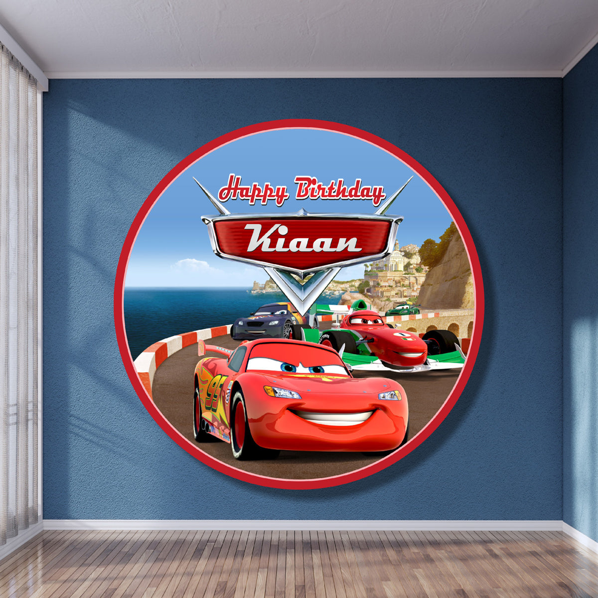 McQeen Theme  Customized Round Backdrop