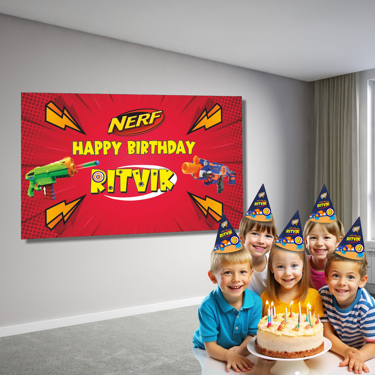 Nerf Gun Theme Backdrop
