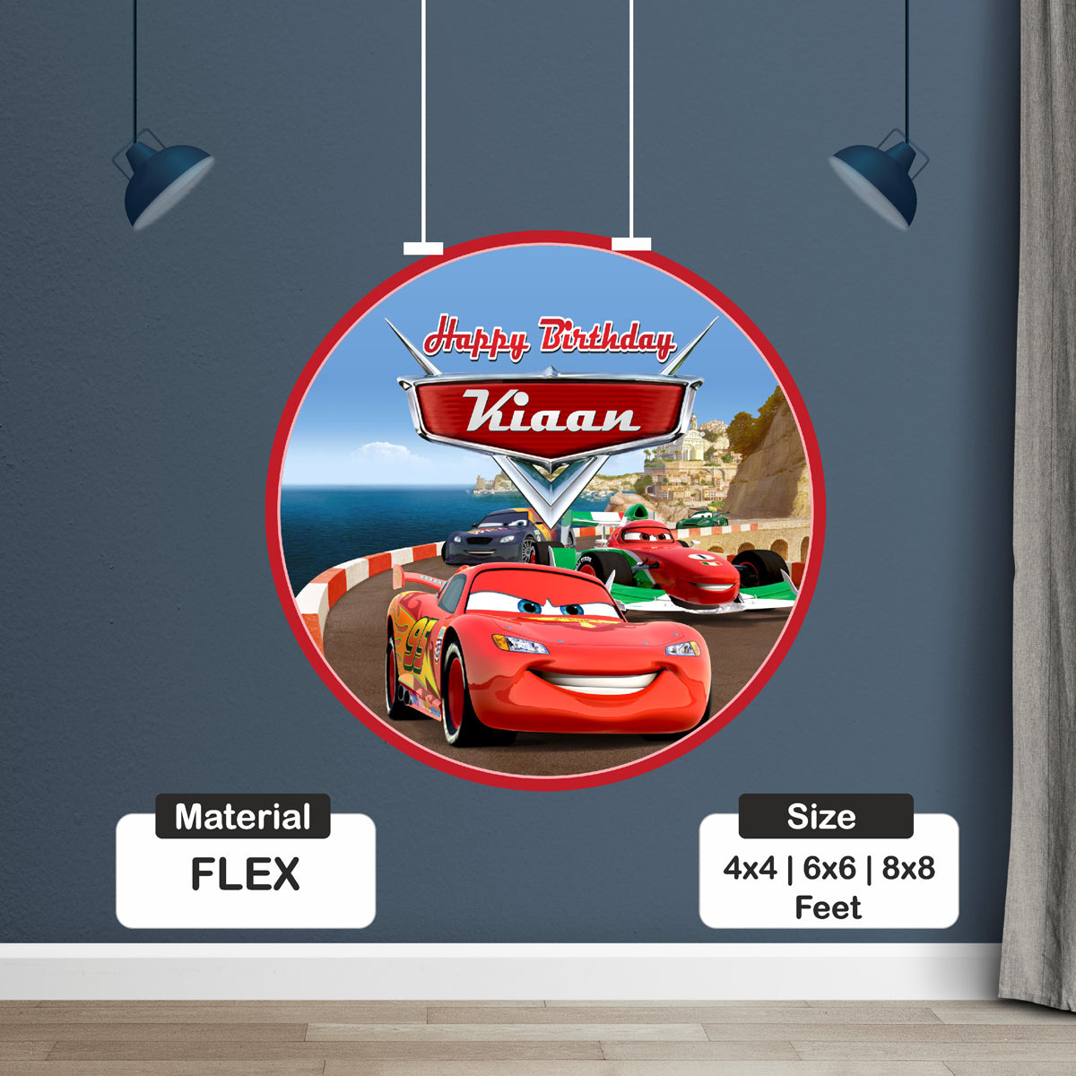 McQeen Theme  Customized Round Backdrop