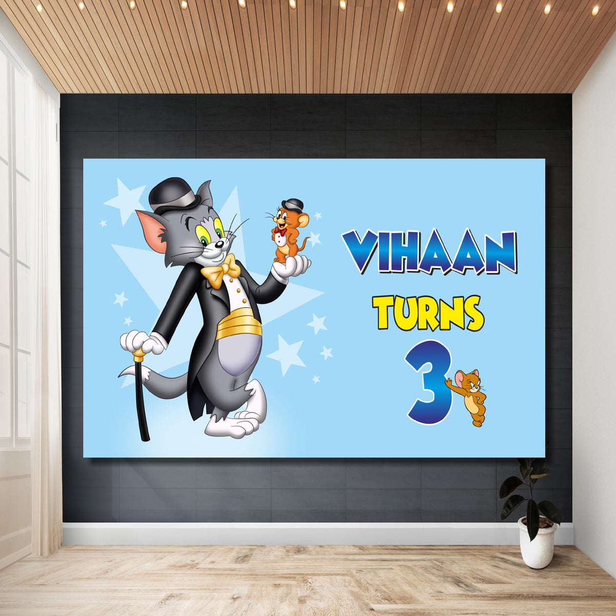 Tom & Jerry Theme Personalized Backdrop