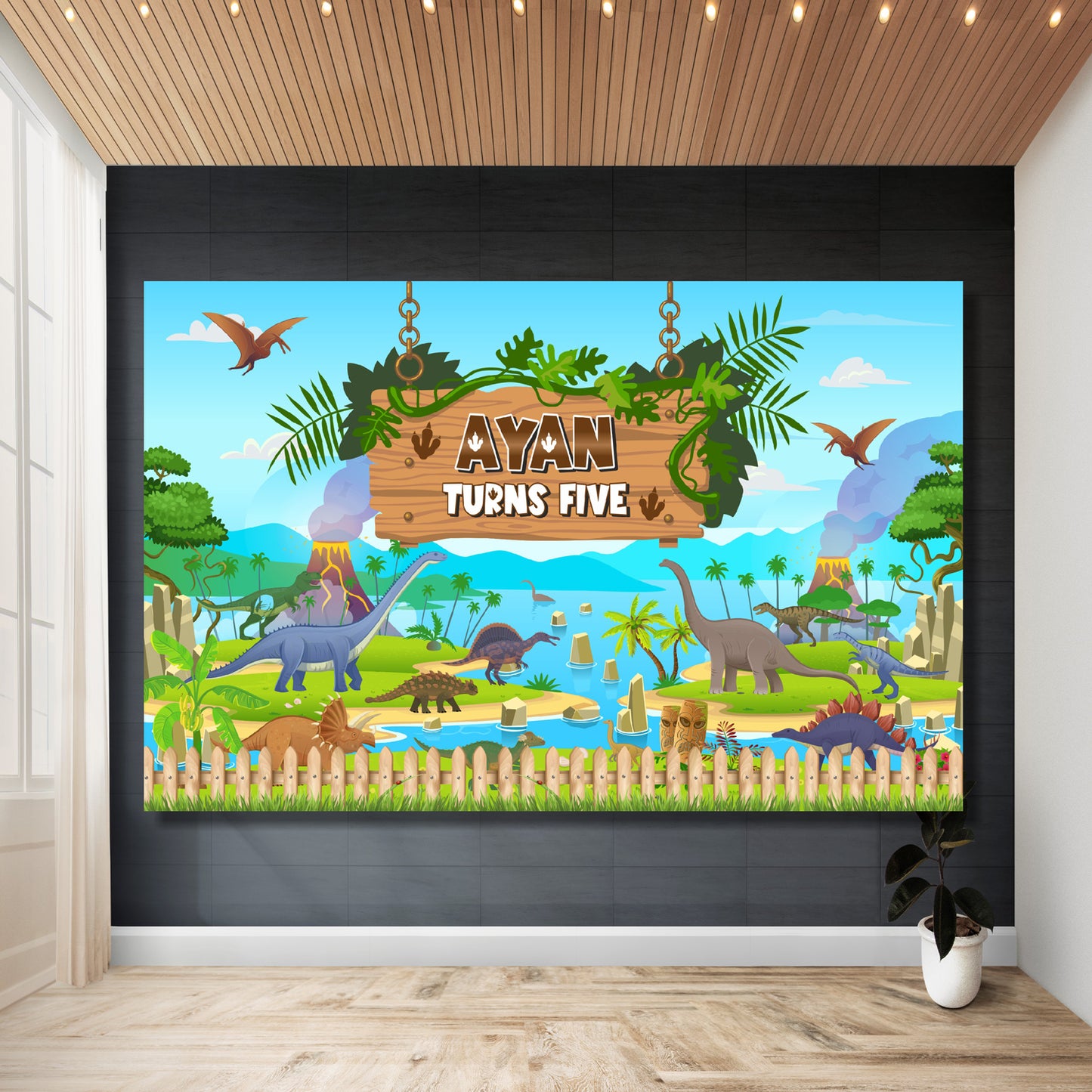 Dino Theme Personalized Backdrop