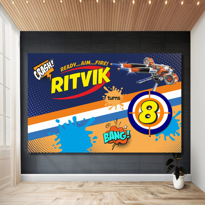 Nerf Gun Theme Personalized Backdrop My Store