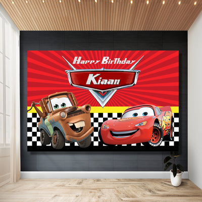 Personalised Lightning McQueen Birthday Backdrop — product image 1