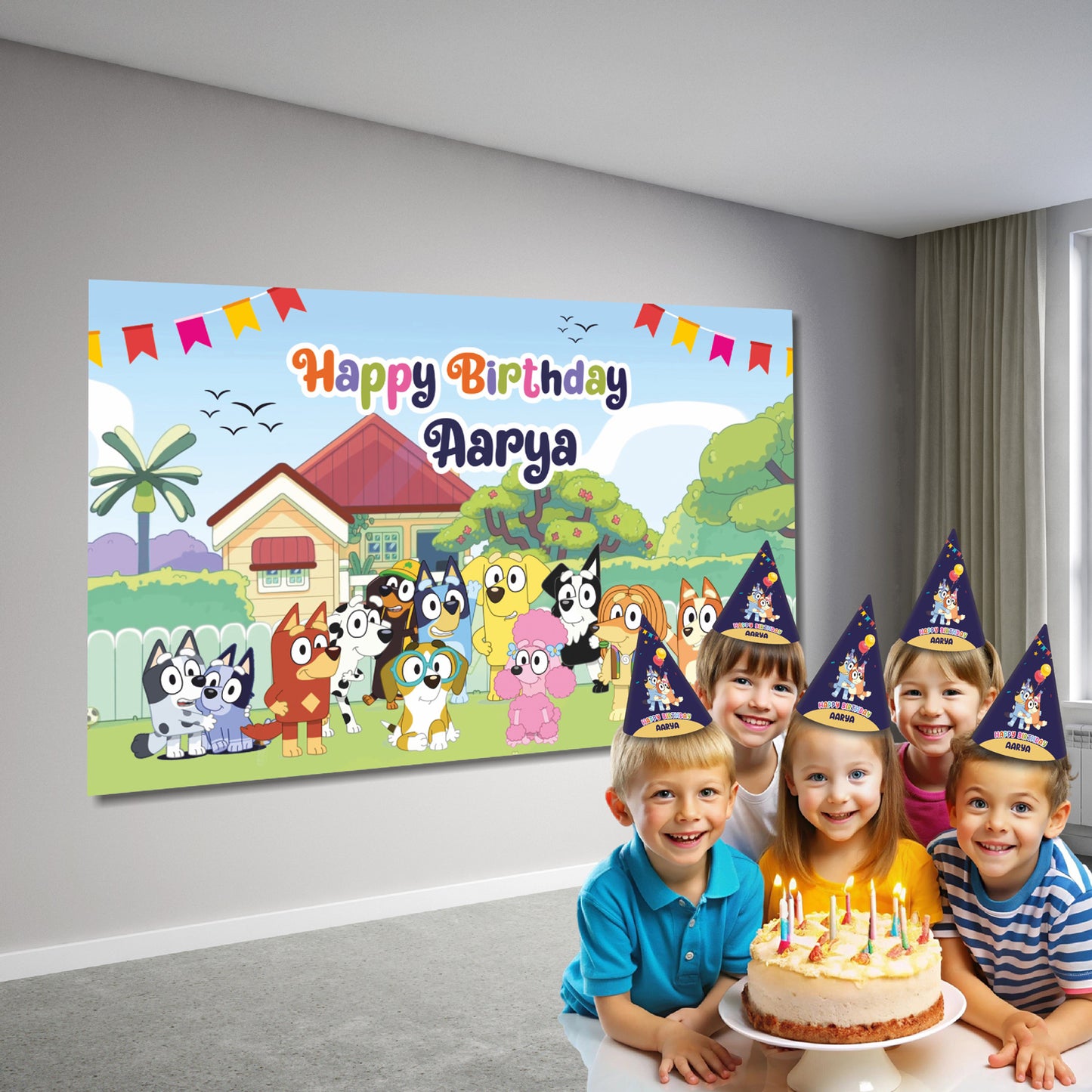 Bluey Theme Personalized Backdrop