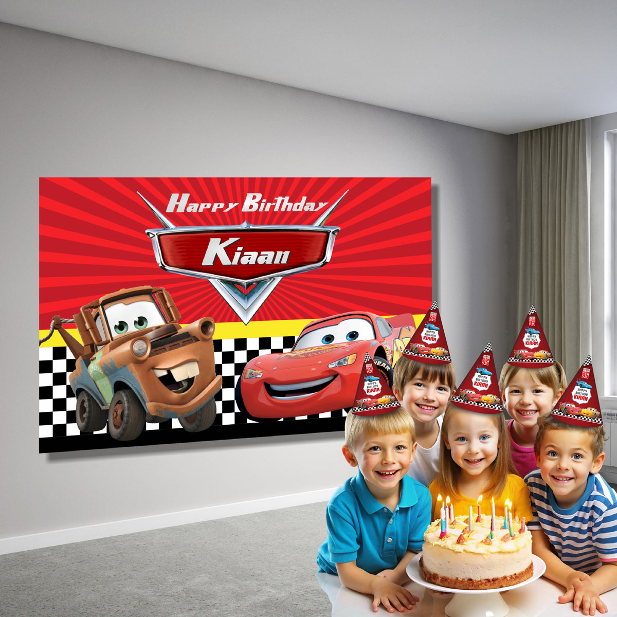 McQeen Theme Personalized Backdrop