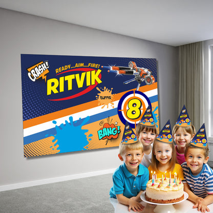 Nerf Gun Theme Personalized Backdrop My Store