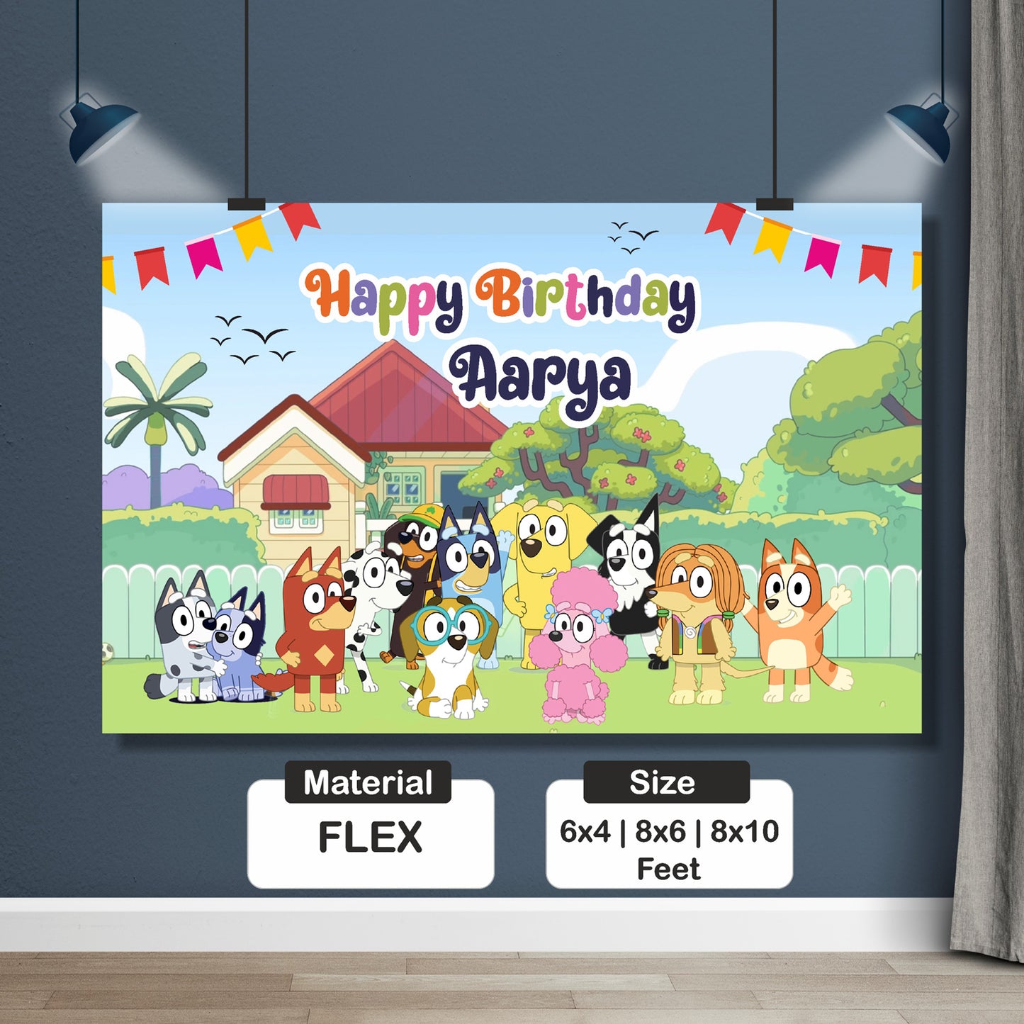 Bluey Theme Personalized Backdrop