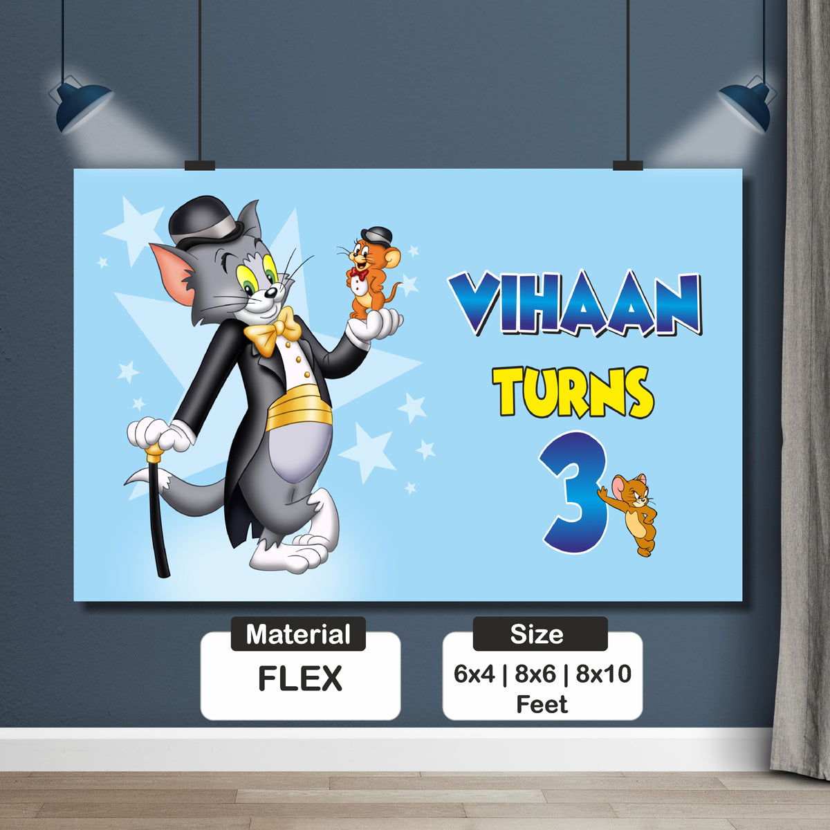 Tom & Jerry Theme Personalized Backdrop