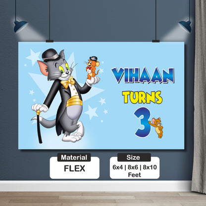 Tom & Jerry Theme Personalized Backdrop My Store