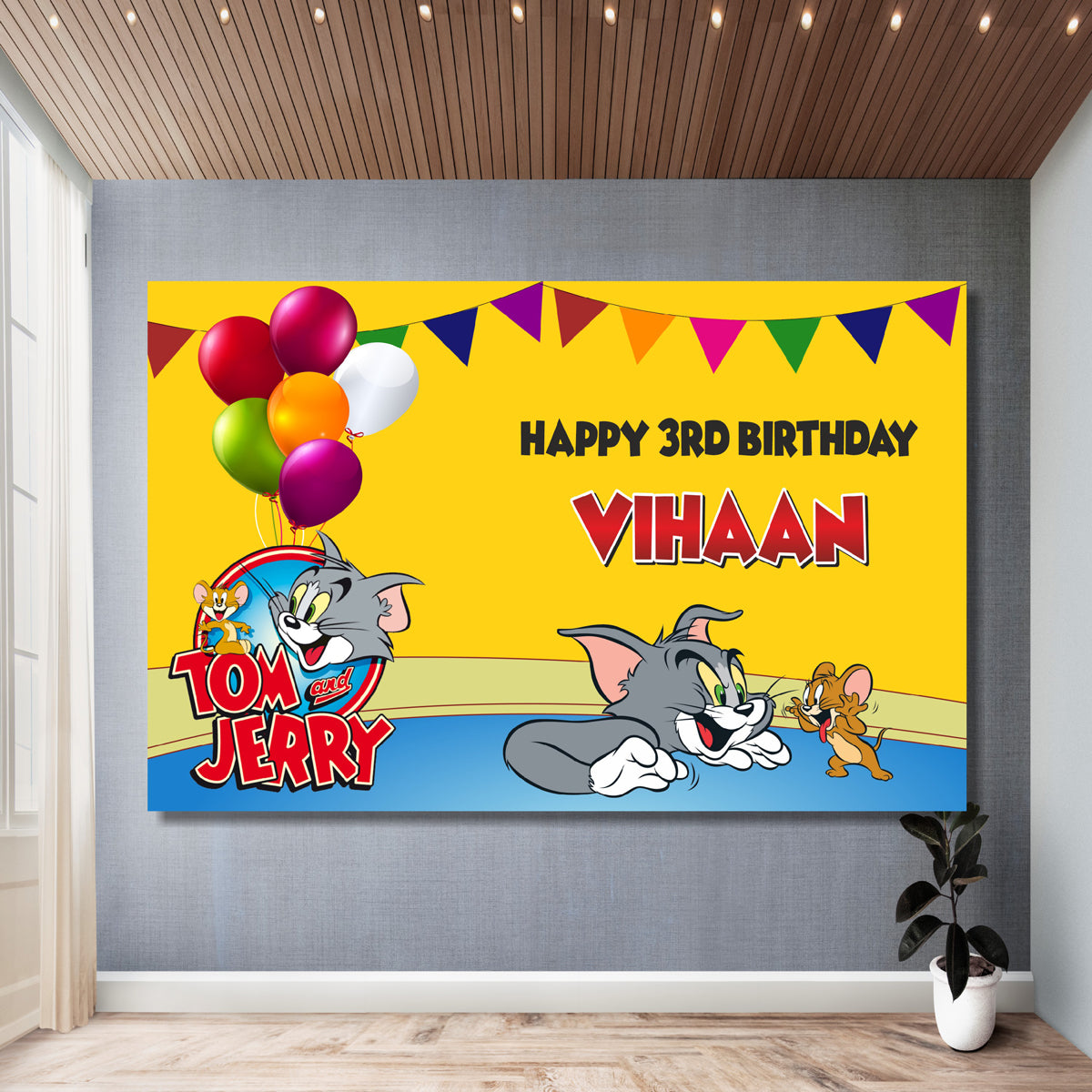 Tom & Jerry Theme Customized Backdrop