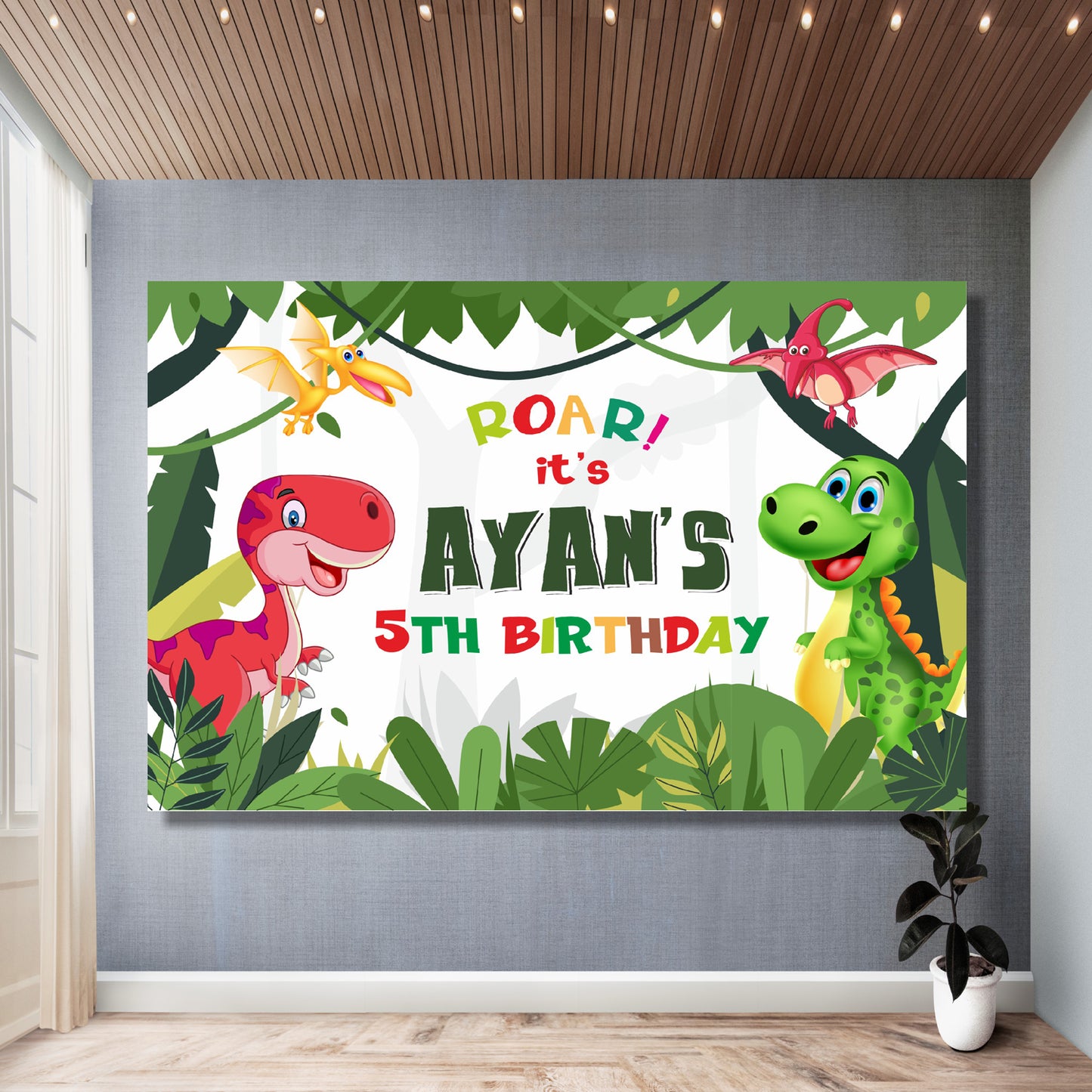 Dino Theme Customized Backdrop