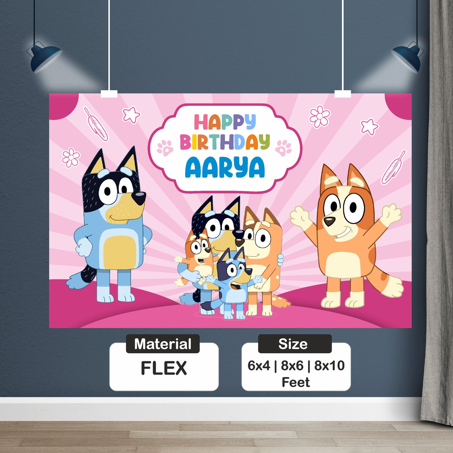 Bluey Theme Customized Backdrop