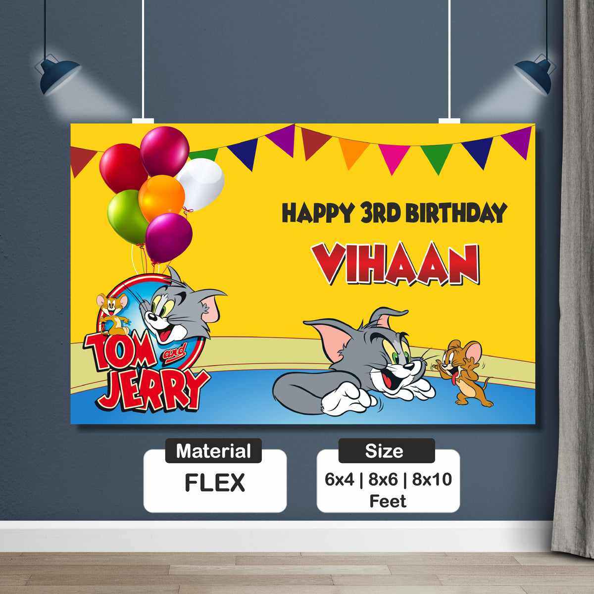 Tom & Jerry Theme Customized Backdrop