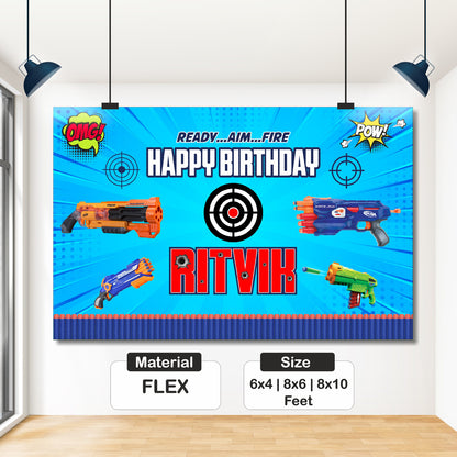 Nerf Gun Theme Customized Backdrop My Store