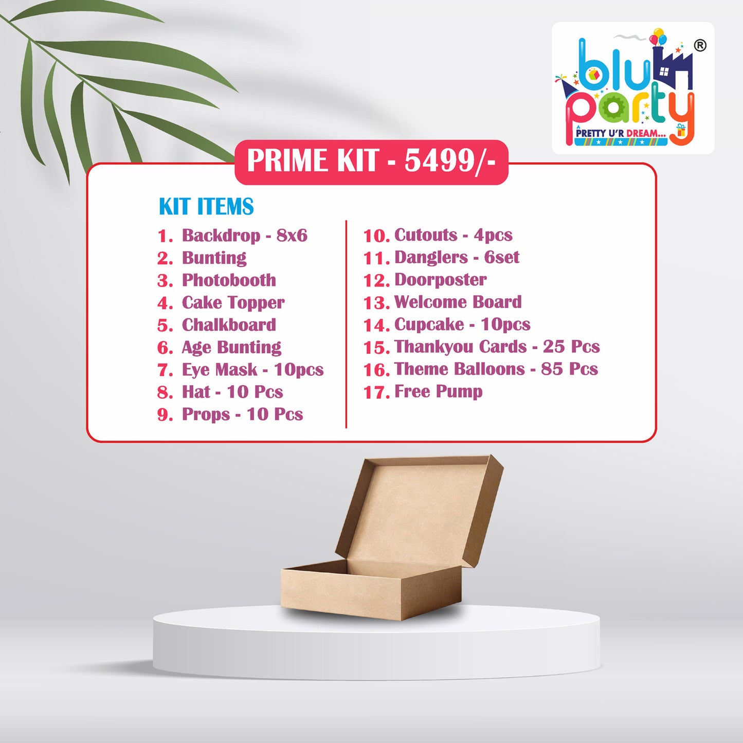 Blu Party Personalized Prime Kit