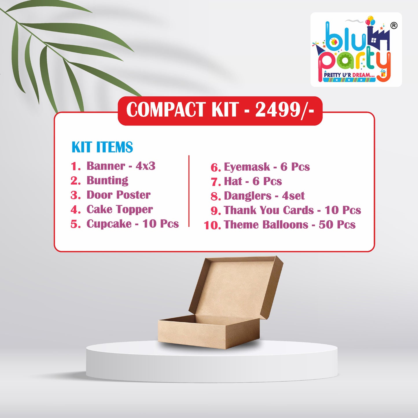 Blu Party Personalized Compact Combo Kit