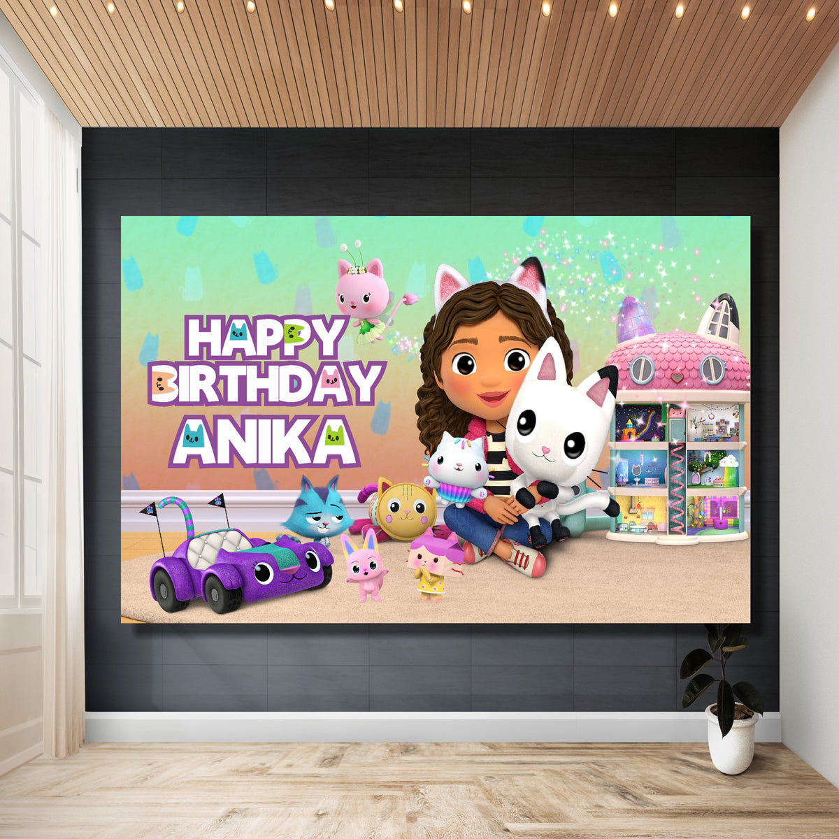 Gabby’s Dollhouse  Theme Backdrop