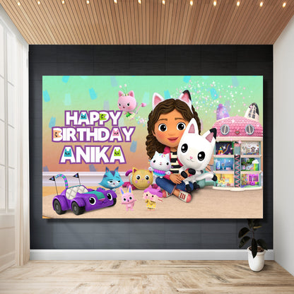 Gabby’s Dollhouse  Theme Backdrop My Store