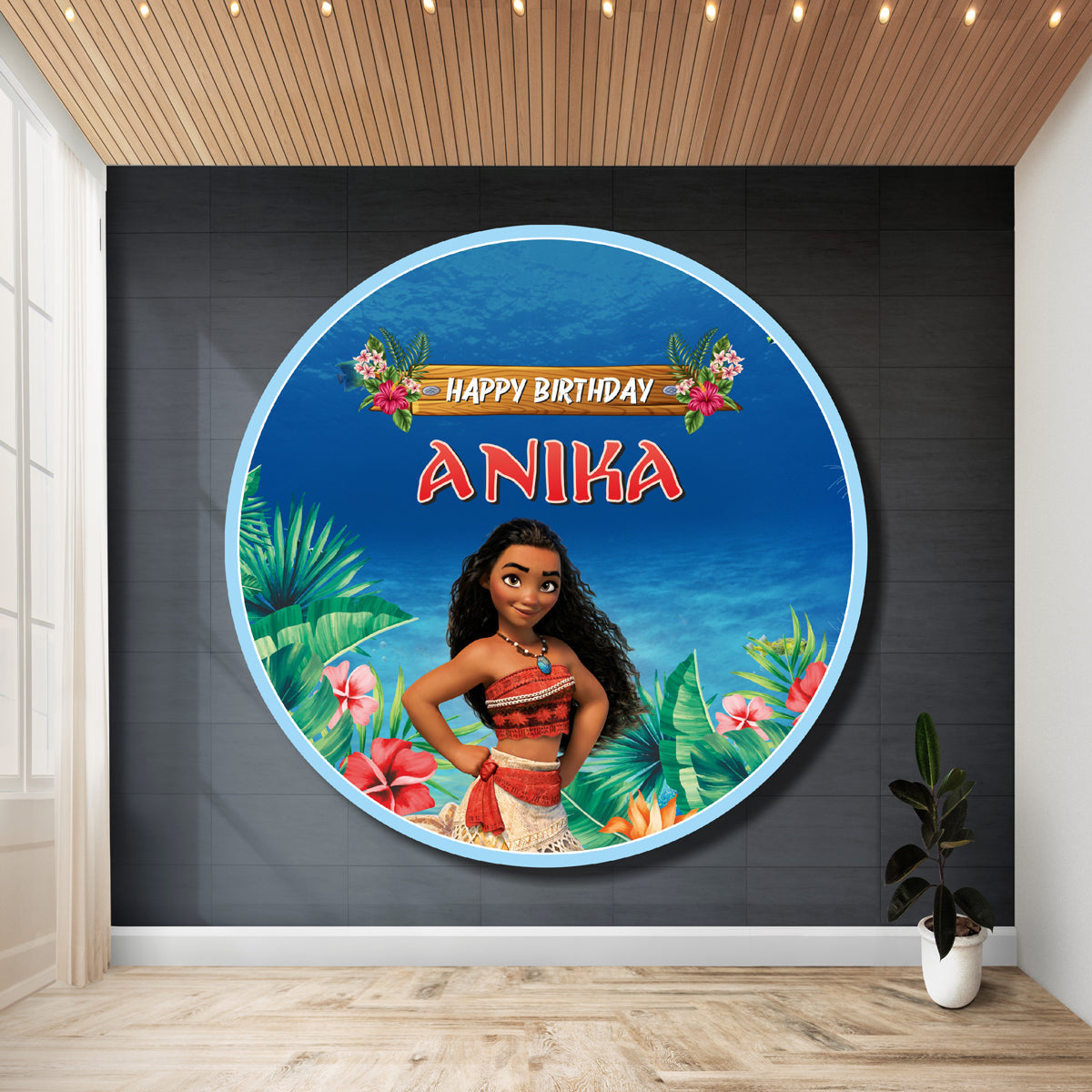 Moana Theme Round Backdrop