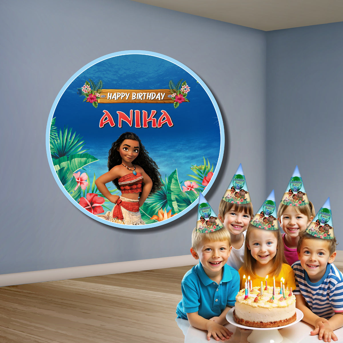 Moana Theme Round Backdrop